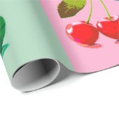 Kleurrijke kersen - Pop kunst Cadeaupapier (Rol Hoek)