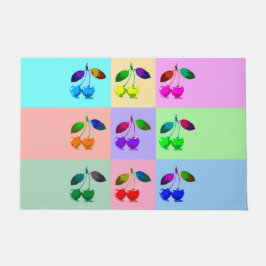 Kleurrijke kersen - Pop kunst Deurmat