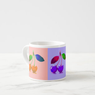 Kleurrijke kersen - Pop kunst Espresso Kop