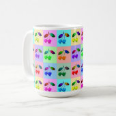 Kleurrijke kersen - Pop kunst Koffiemok (Voorkant links)