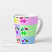 Kleurrijke kersen - Pop kunst Latte Mok (Rechterhoek)