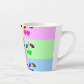 Kleurrijke kersen - Pop kunst Latte Mok (Rechts)