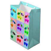 Kleurrijke kersen - Pop kunst Medium Cadeauzakje (Voorkant Gekanteld)