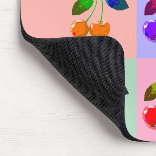 Kleurrijke kersen - Pop kunst Muismat (Hoek)