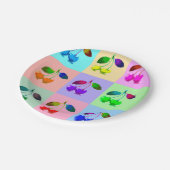 Kleurrijke kersen - Pop kunst Papieren Bordje (Gekanteld)
