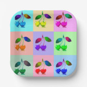 Kleurrijke kersen - Pop kunst Papieren Bordje (Voorkant)