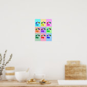 Kleurrijke kersen - Pop kunst Poster (Keuken)