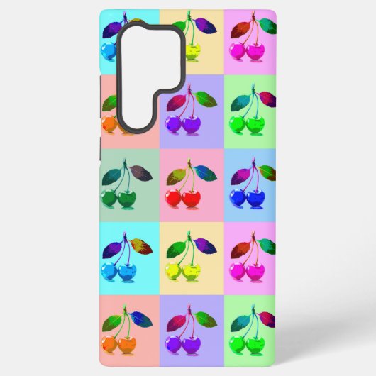 Kleurrijke kersen - Pop kunst Samsung Galaxy Hoesje (Achterkant)