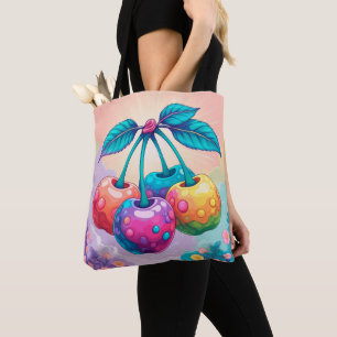 Kleurrijke kersen tote bag