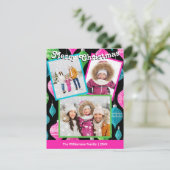 Kleurrijke Kerst 3 Foto Collage Feestdagenkaart (Staand voorkant)