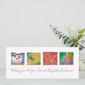 Kleurrijke kerst - al je favoriete dingen leuk feestdagenkaart (Staand voorkant)