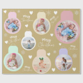 Kleurrijke Kerst Bell aangepaste naam en Ornamente Cadeaupapier (Vlak)