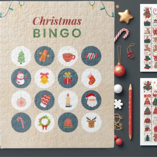 Kleurrijke Kerst Bingo puzzel