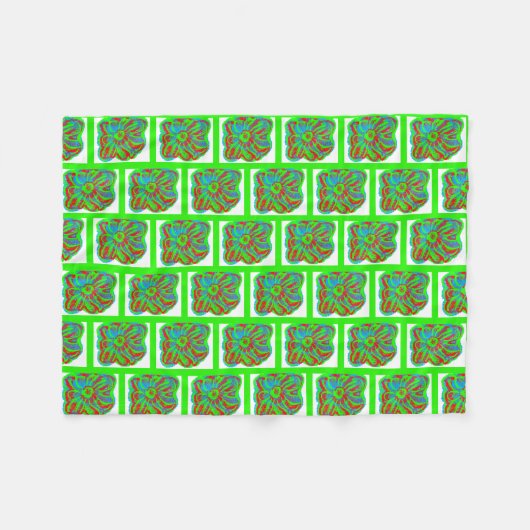 Kleurrijke kerst bloem fleece deken (Voorkant (Horizontaal))