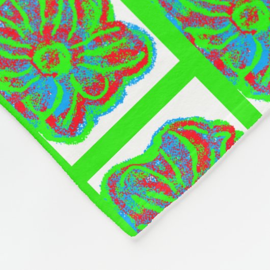 Kleurrijke kerst bloem fleece deken (Hoek)