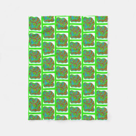 Kleurrijke kerst bloem fleece deken (Voorkant)