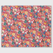 Kleurrijke kerst cadeaupapier (Vlak)