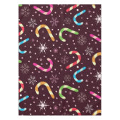 Kleurrijke Kerst Candy Canes met Sneeuwvlokken Tafelkleed (Voorkant)
