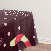 Kleurrijke Kerst Candy Canes met Sneeuwvlokken Tafelkleed (Voorbeeld)