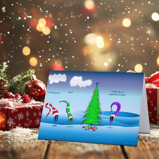 Kleurrijke Kerst Cartoon Kaart