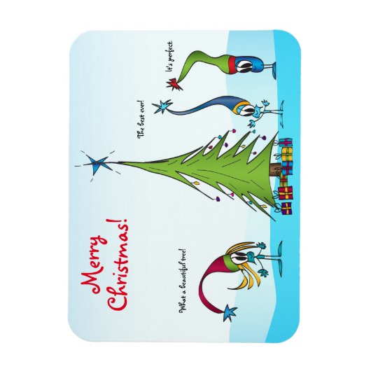 Kleurrijke kerst cartoon karakter magneet (Verticaal)