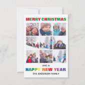 Kleurrijke Kerst Collage-3x5 Kerstkaart Kaart (Voorkant)