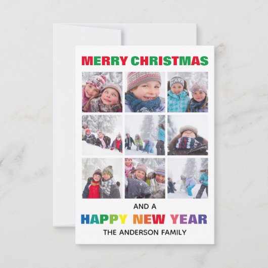 Kleurrijke Kerst Collage-3x5 Kerstkaart Kaart (Voorkant)