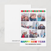 Kleurrijke Kerst Collage-3x5 Kerstkaart Kaart (Voorkant / Achterkant)