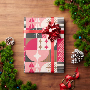 🎄 Kleurrijke Kerst Collage Cadeaus Bomen Ornament Cadeaupapier