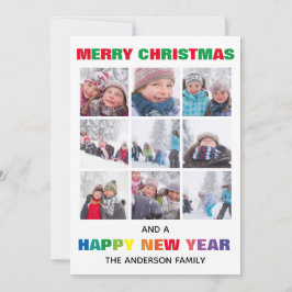 Kleurrijke Kerst Collage - Kerstkaart Kaart