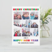 Kleurrijke Kerst Collage - Kerstkaart Kaart (Staand voorkant)