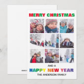 Kleurrijke Kerst Collage - Kerstkaart Kaart (Voorkant / Achterkant)
