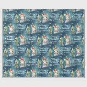 Kleurrijke Kerst Eenhoorn Cadeaupapier (Vlak)