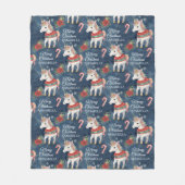 Kleurrijke Kerst Eenhoorn Custom Fleece Deken (Voorkant)