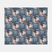 Kleurrijke Kerst Eenhoorn Custom Fleece Deken (Voorkant (Horizontaal))