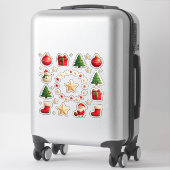Kleurrijke Kerst Elementen Set Sticker (Koffer)