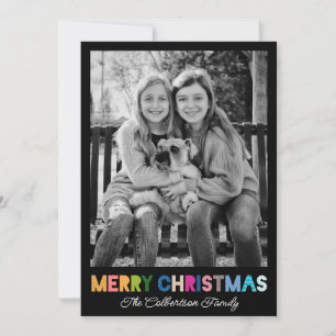 Kleurrijke Kerst Familie Foto Kerst Kaart