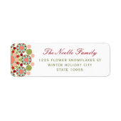 Kleurrijke Kerst Feestelijke Bloem Vakantie Adres Etiket (Voorkant)
