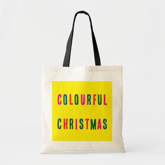 Kleurrijke kerst feestelijke Canvas tas (Voorkant)