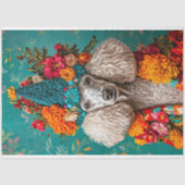 Kleurrijke kerst Franse poedel decoupage Tissuepapier (Voorkant)