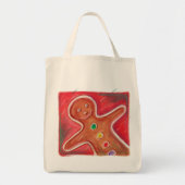 Kleurrijke Kerst Gebakken Gingerbread Man Cookie Tote Bag (Voorkant)