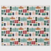 Kleurrijke Kerst Gift Box Patronen Cadeaupapier (Vlak)