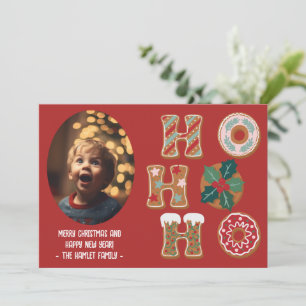 Kleurrijke kerst gingerbread feestdagenkaart
