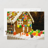 Kleurrijke Kerst Gingerbread House Feestdagenkaart (Voorkant / Achterkant)