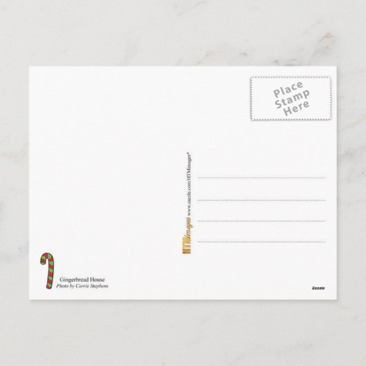 Kleurrijke Kerst Gingerbread House Feestdagenkaart (Achterkant)