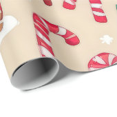 Kleurrijke Kerst Gingerbread Houses Tree Pattern Cadeaupapier (Rol Hoek)