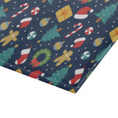 Kleurrijke Kerst Glas Snijplank (Hoek)