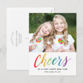 Kleurrijke Kerst Grutten Nieuwjaar Wenskaart Feestdagenkaart (Voorkant / Achterkant)