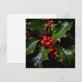 Kleurrijke Kerst-holly kerstkaart (Voorkant / Achterkant)