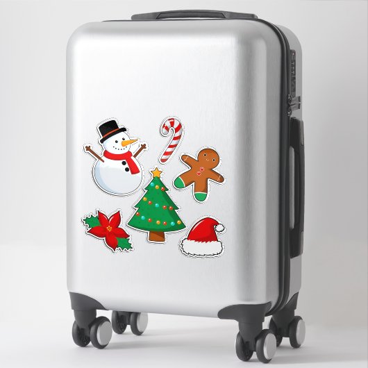 Kleurrijke kerst iconen sticker (Koffer)